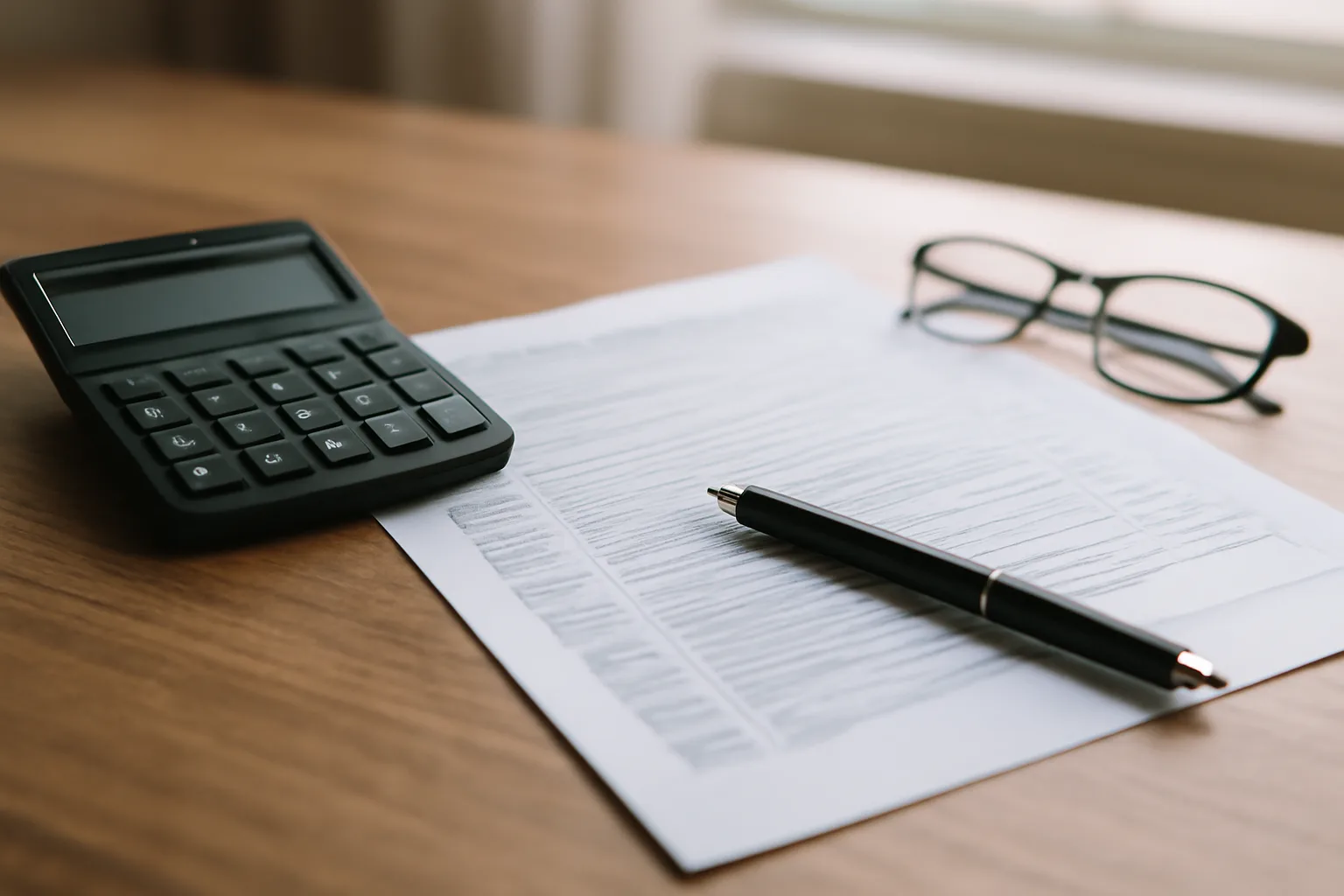 Tax forms and calculator on desk for rental property HOA deduction