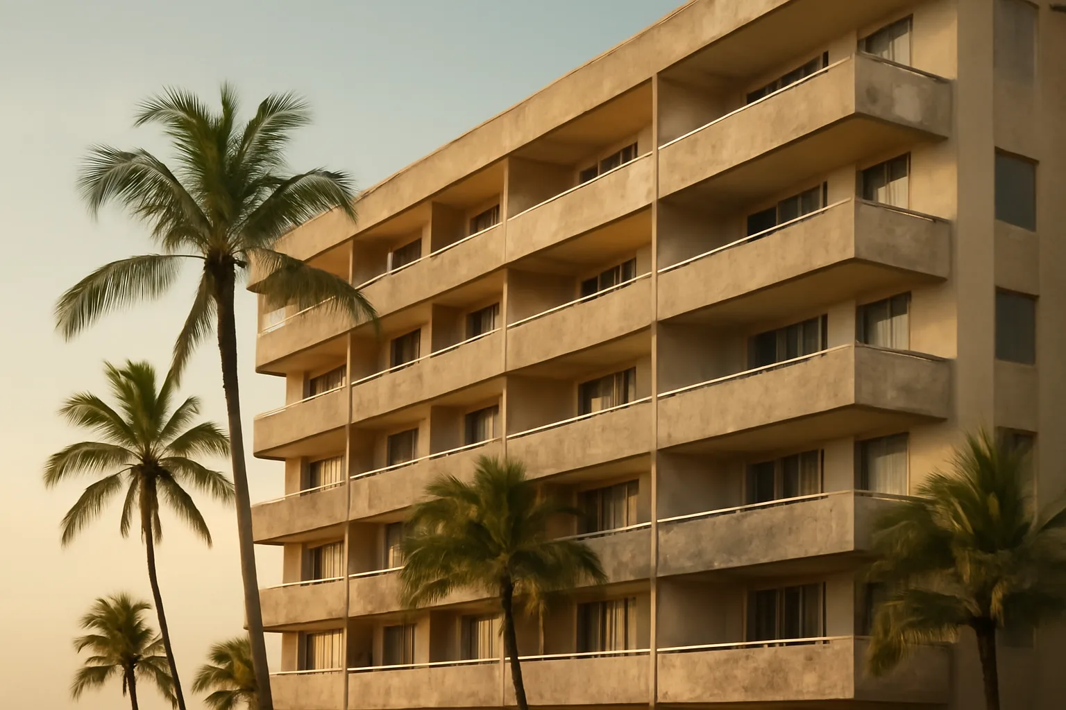 Coastal Florida condo building exterior illustrating HOA assessment and reserve funding needs